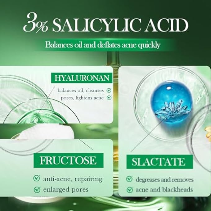 GraGra 55 PCS 3% SALICYLIC ACID FACE PADS, EXFOLIATING FACE CLEANSING PADS, FACIAL POLISH, REMOVE ACNE, OIL CONTROL,SHRINK PORES FACIAL EXFOLIATING PAD, REDUCE BLACKHEAD TONER FACIAL WIPES - Image 3